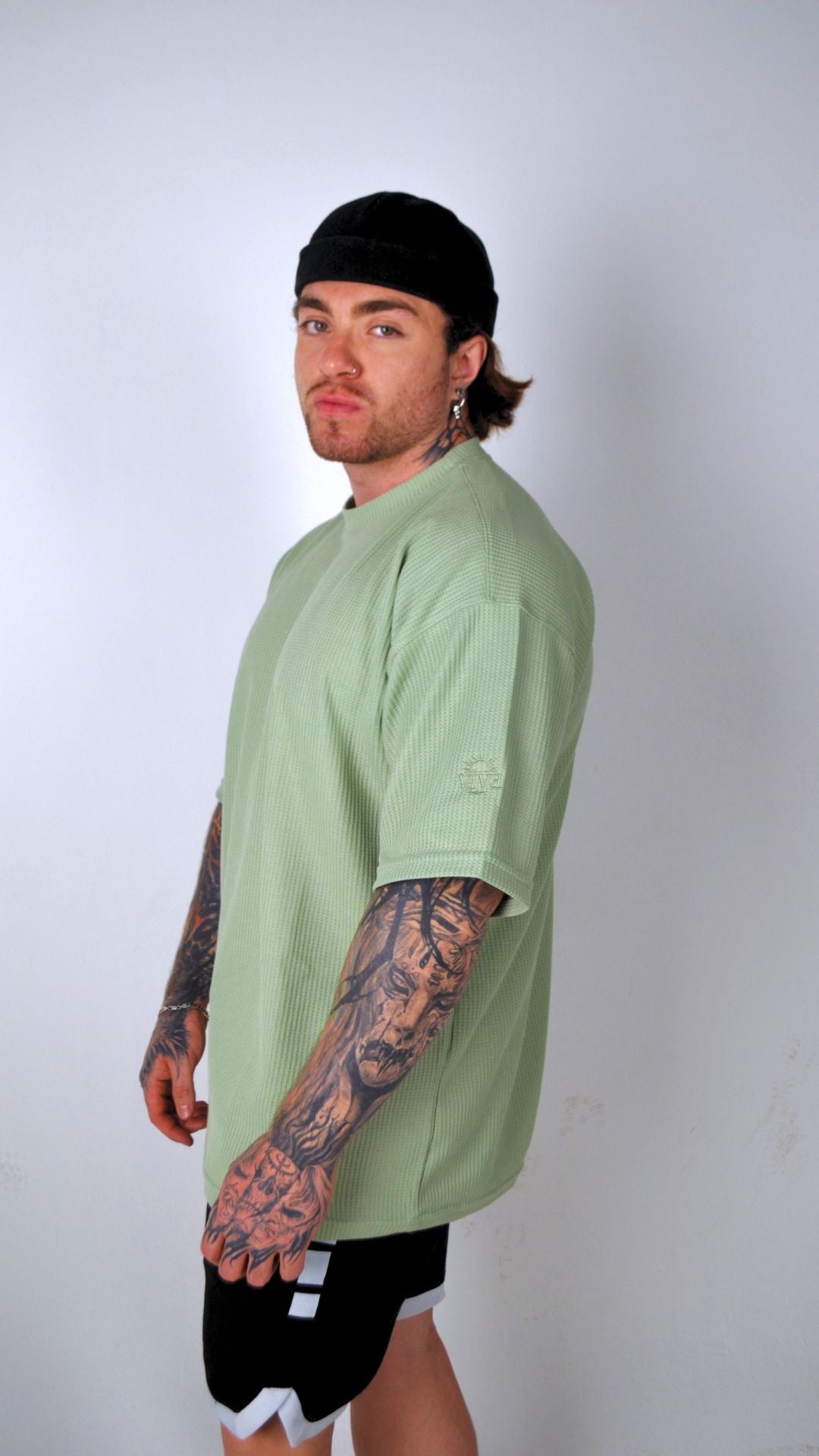 Camiseta Oversize Texturizada Verde