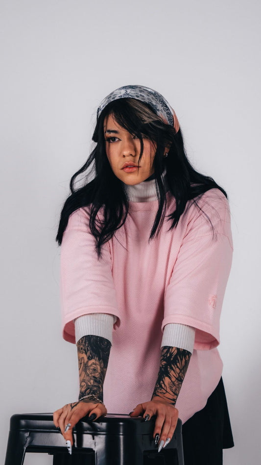 Camiseta Oversize Rosada Diamante